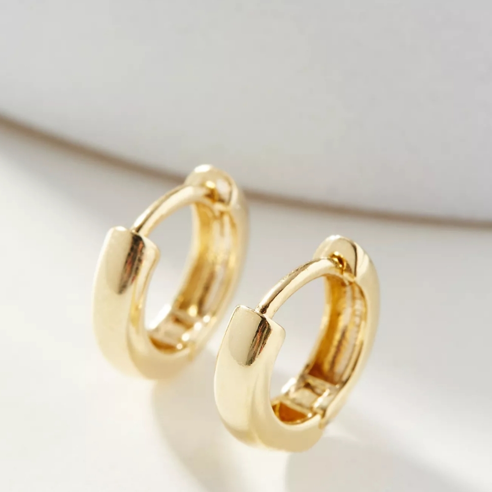 Anthropology Huggie Hoop Earrings -- New!